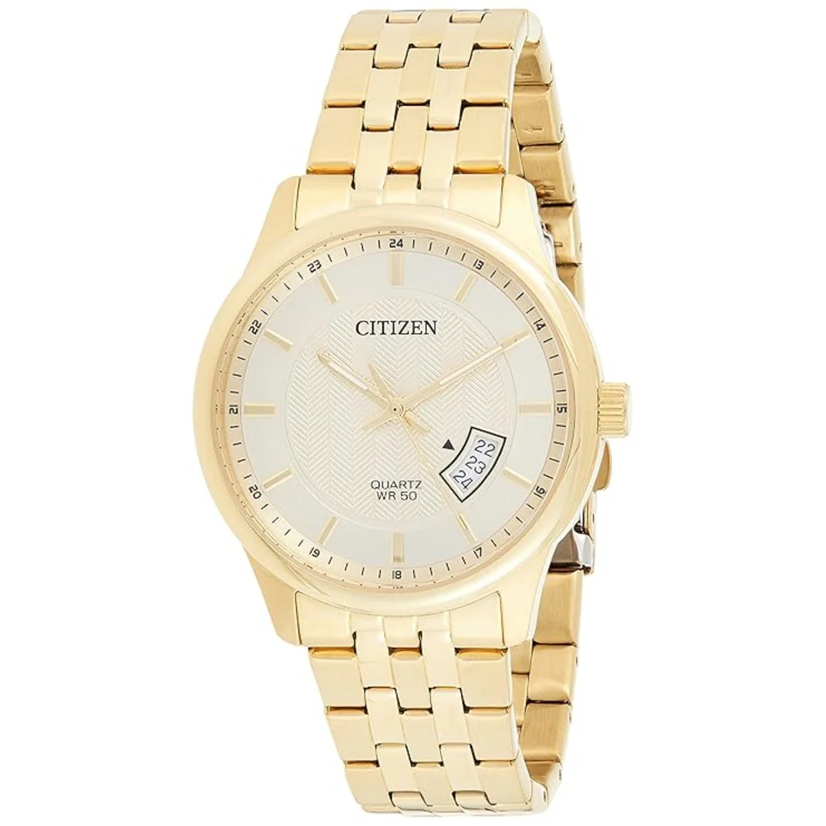 Citizen Quartz Gold Dial Analog Stainless Steel Men's Watch BI1052-85P