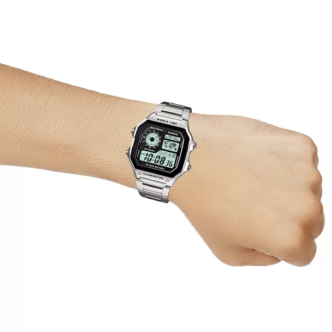 Casio AE-1200WHD-1AVDF Metal Youth Silver Digital Watch (Unisex) - D099 - Image 6