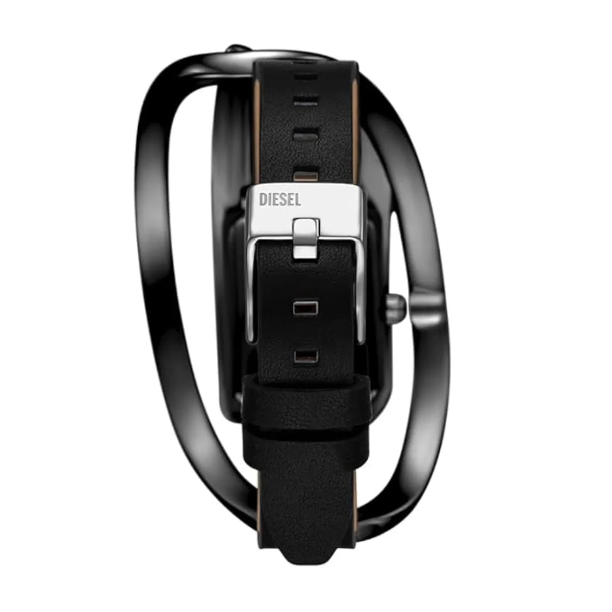Diesel Wrap-D Quartz Black Dial Leather Strap Women's Watch DZ5629 - Image 3