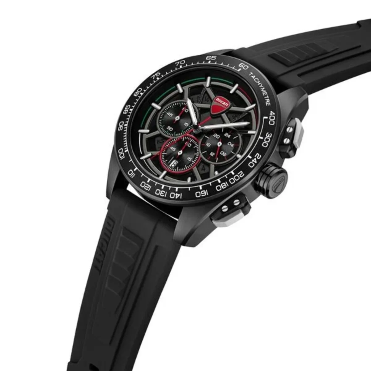 Ducati Black Dial Analog Chronograph Silicone Strap Men's Watch DTWGO0003001W - Image 2