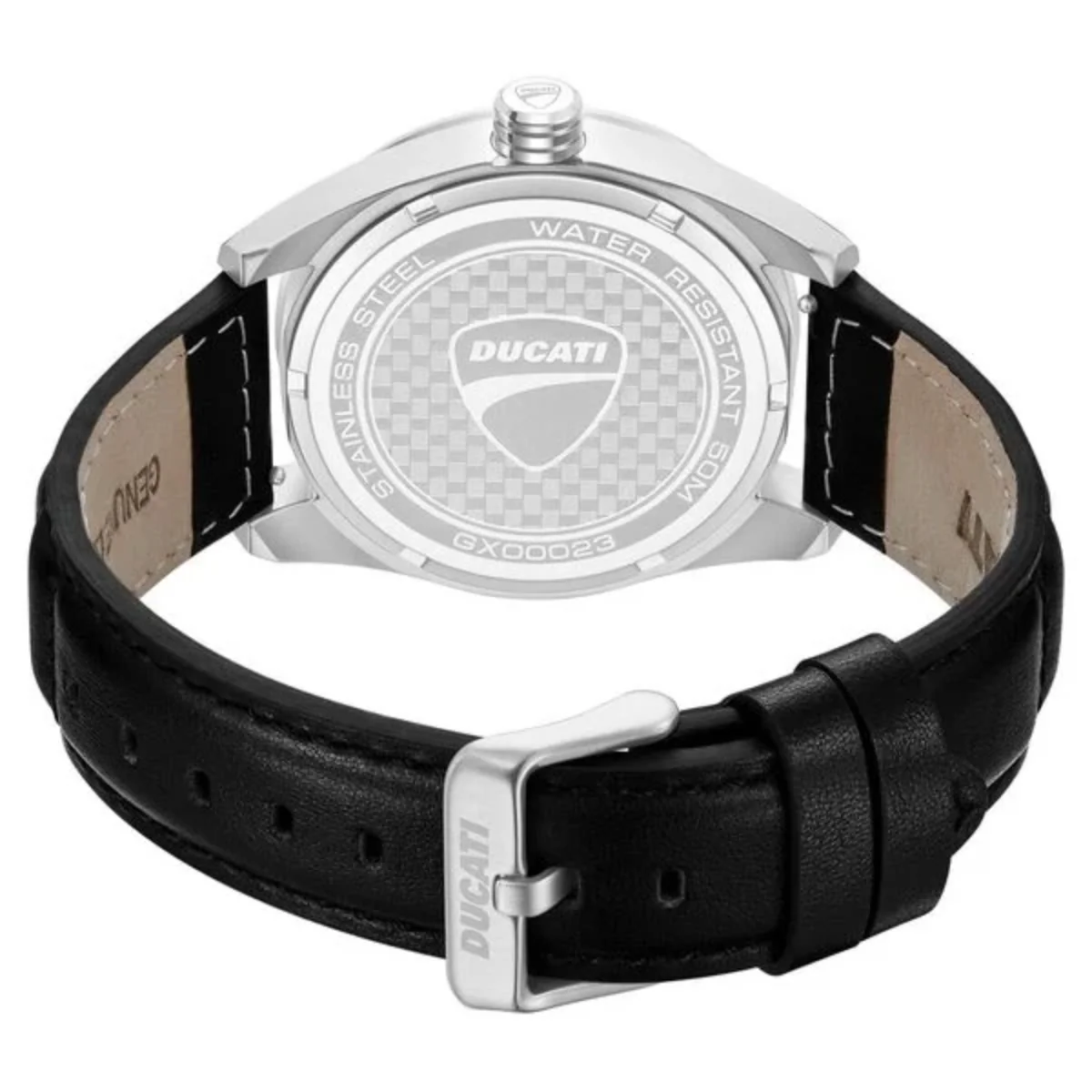 Ducati Black Dial Analog Leather Strap Men's Watch DTWGX00023X0W - Image 3