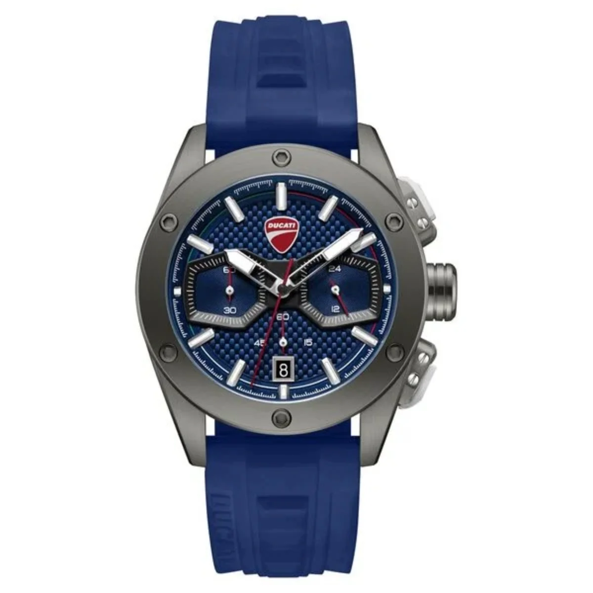 Ducati Quartz Chronograph Blue Dial Silicone Strap Men's Watch DTWGO0002205W