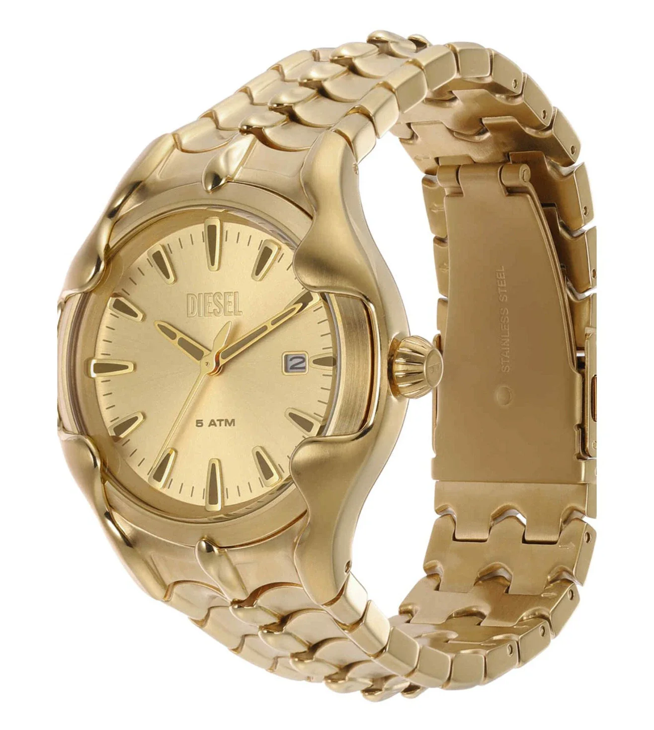 DZ2186 DIESEL | Vert Round 44mm Gold Dial Analog Watch (Men) - Image 3