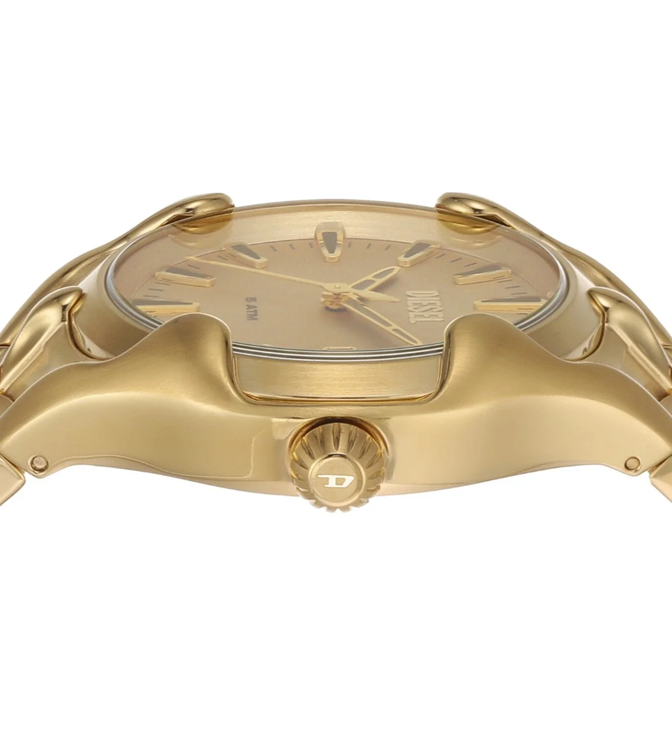DZ2186 DIESEL | Vert Round 44mm Gold Dial Analog Watch (Men) - Image 4