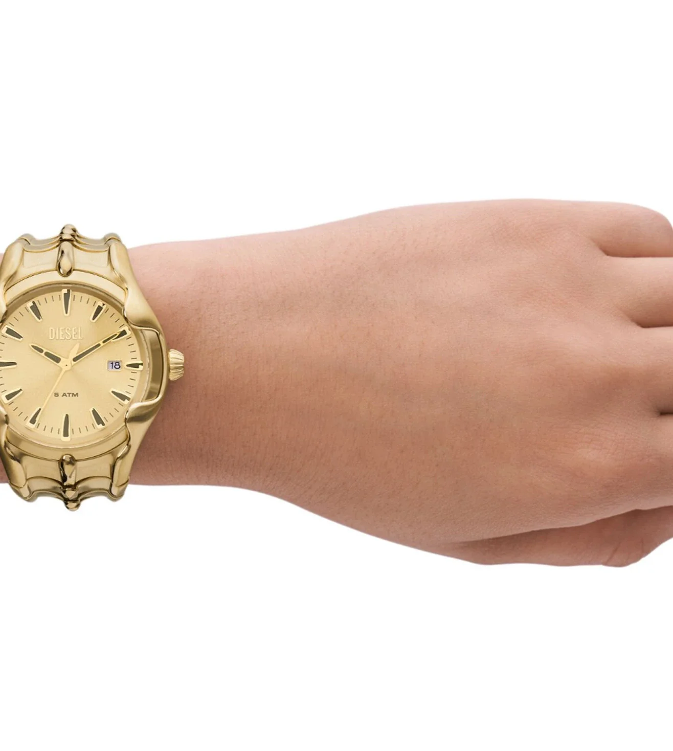 DZ2186 DIESEL | Vert Round 44mm Gold Dial Analog Watch (Men) - Image 5