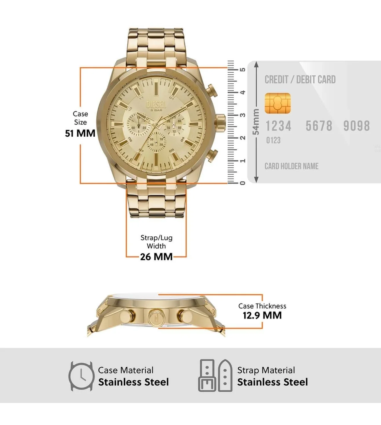 DZ4590 | DIESEL Split Chronograph Watch for Men - Image 6