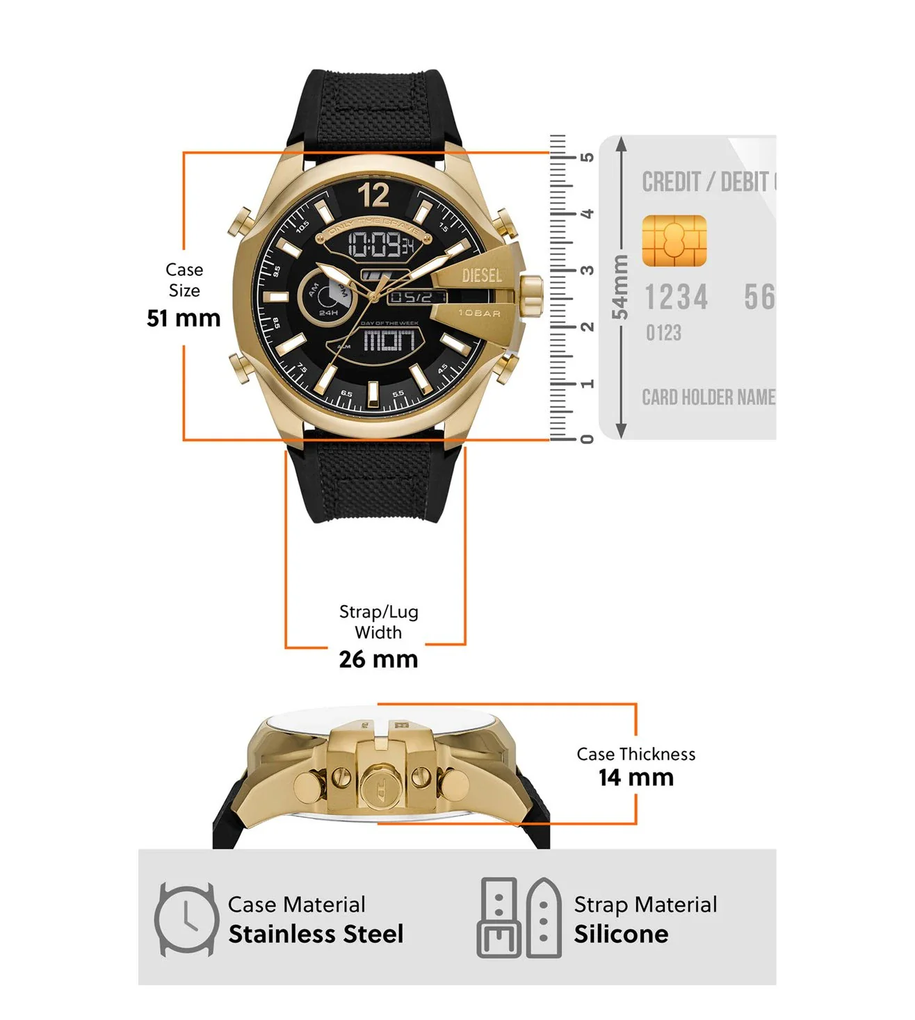 DZ4634 | DIESEL Mega Chief Chronograph Automatic Watch for Men - Image 7