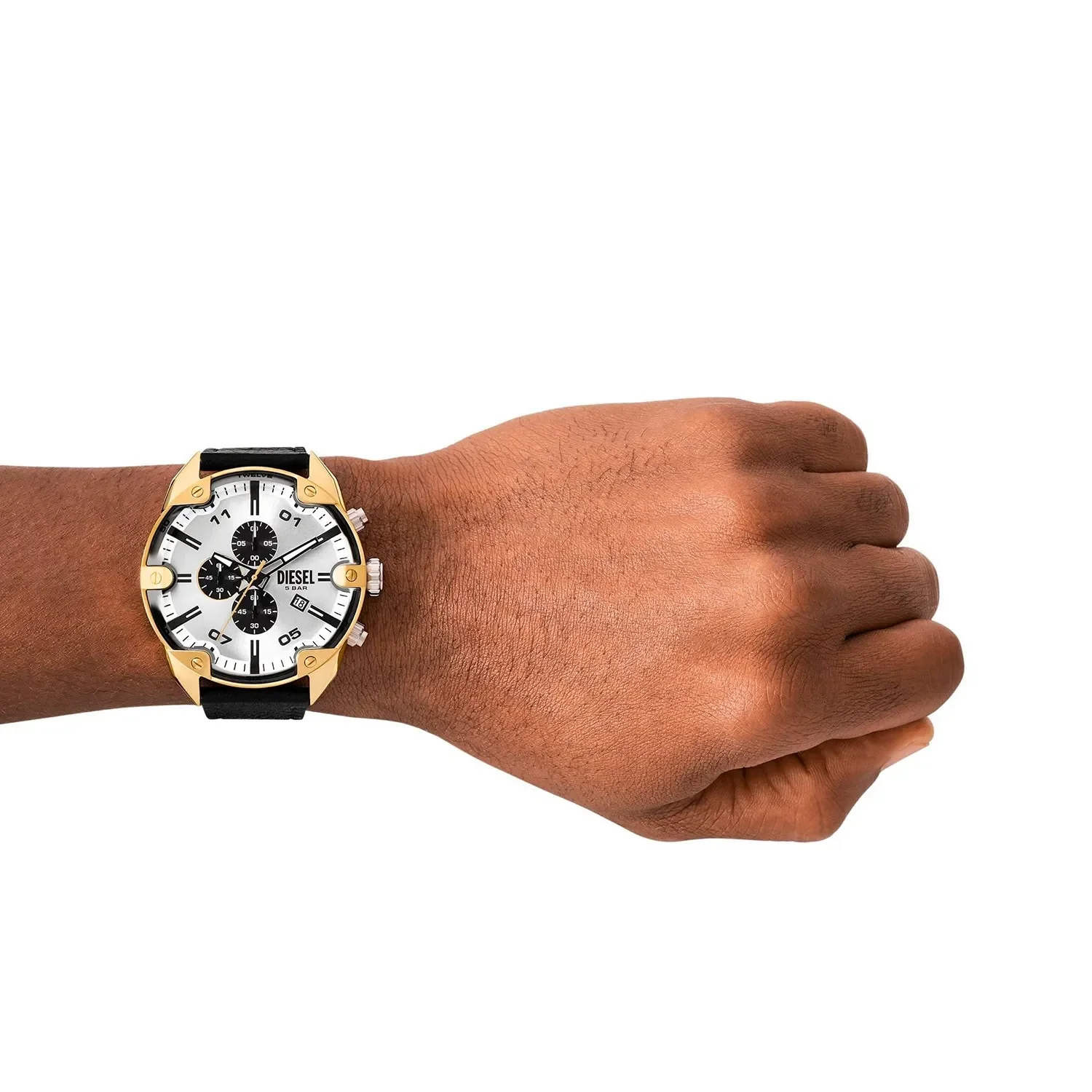 DZ4671 Diesel | Spiked Chronograph Silver Dial Analog Watch (Men) - Image 4