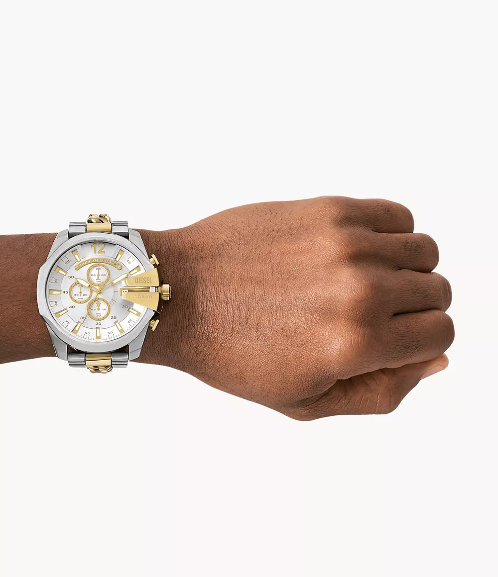 DZ4672 Diesel | Mega Chief Chrono White Dial Watch (Men) - Image 4