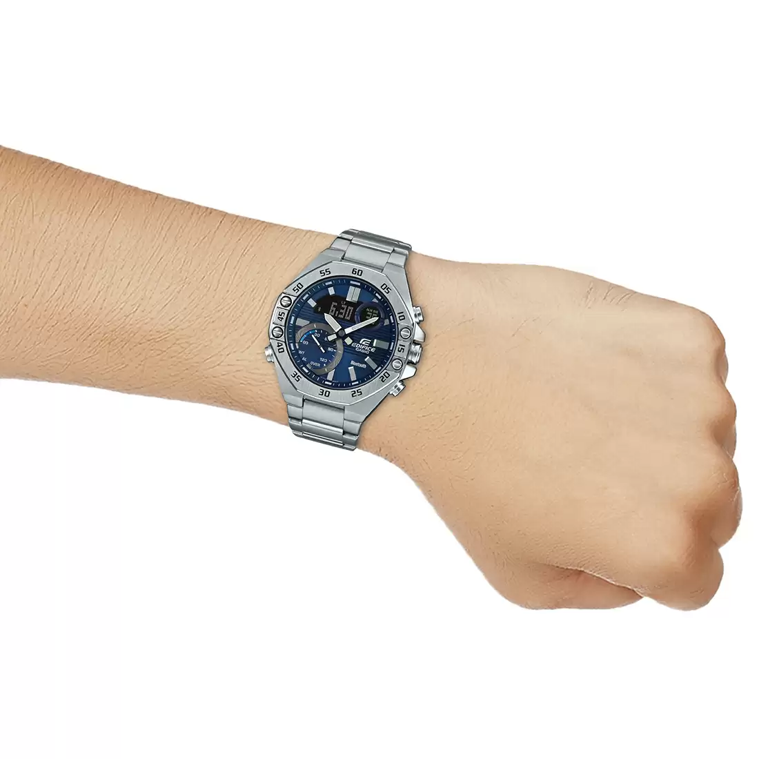 ED492 | CASIO Edifice Silver Bluetooth Connect - Men's Watch - Image 5