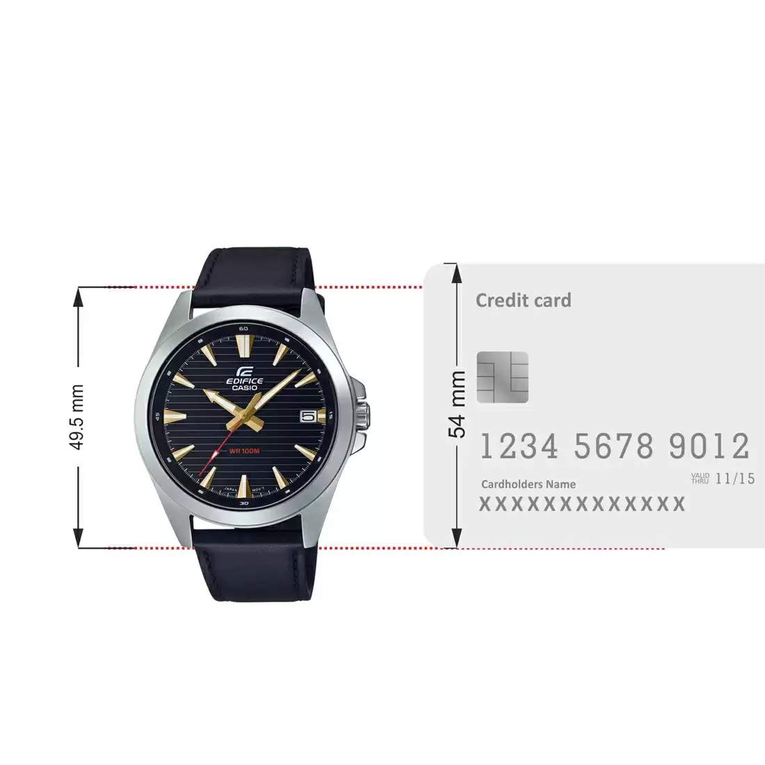 ED538 CASIO EFV-140L-1AVUDF Edifice Black Analog - Men's Watch - Image 7