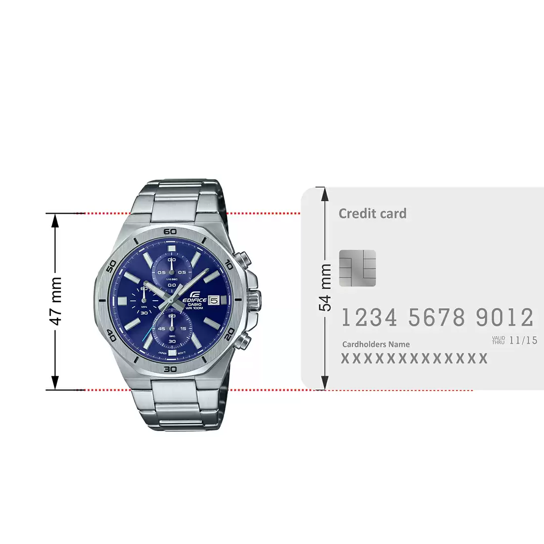 ED584 | CASIO Edifice Silver Chronograph Men's Watch - Image 8