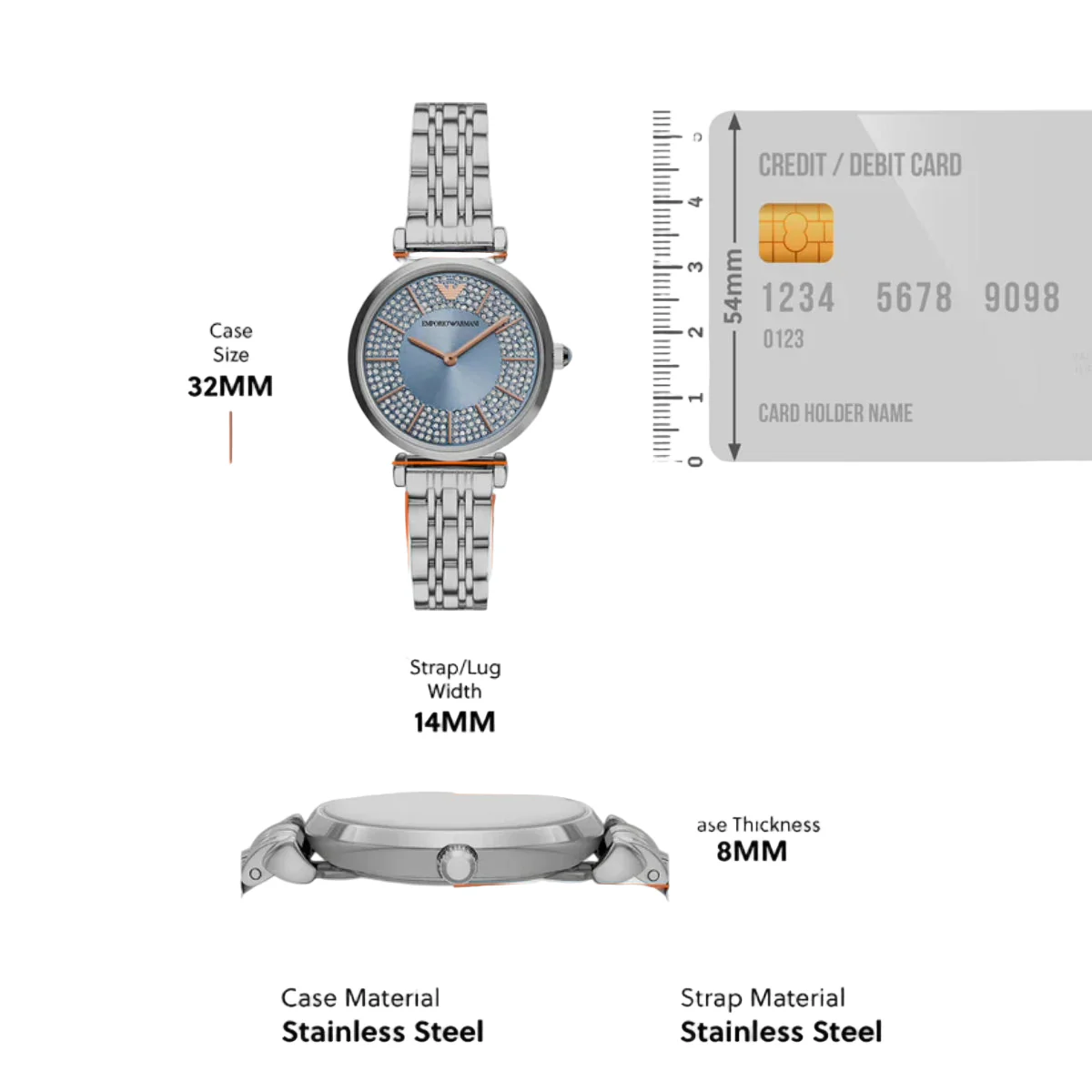 Emporio Armani Analog Blue Dial Stainless Steel Women's Watch AR11594 - Image 5