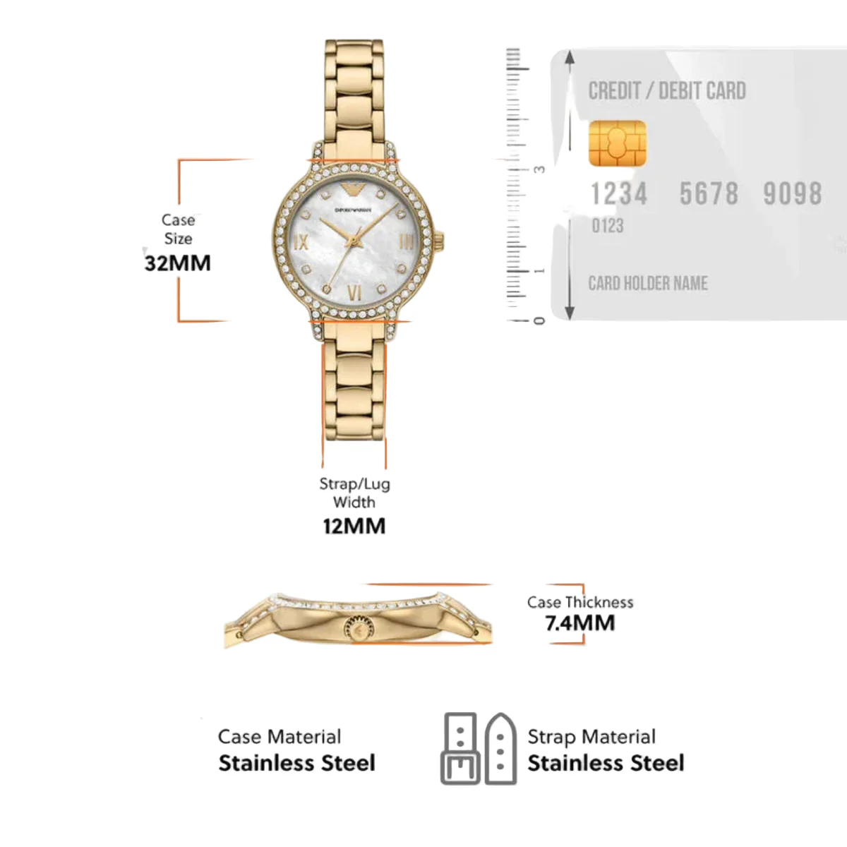 Emporio Armani Analog Mother of Pearl Dial Women Watch AR11652 - Image 3