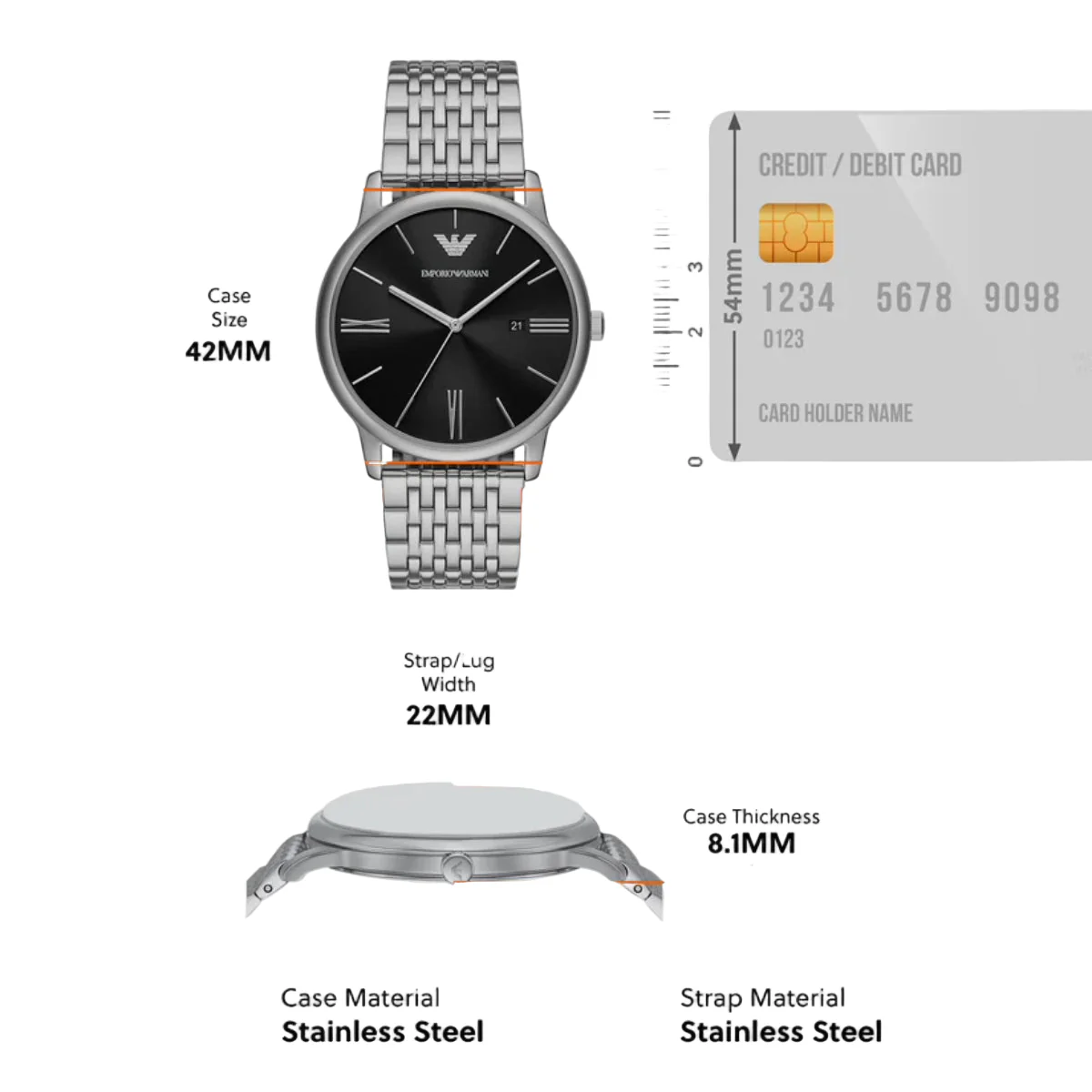 Emporio Armani Black Dial Analog Stainless Steel Men Watch AR11600 - Image 5
