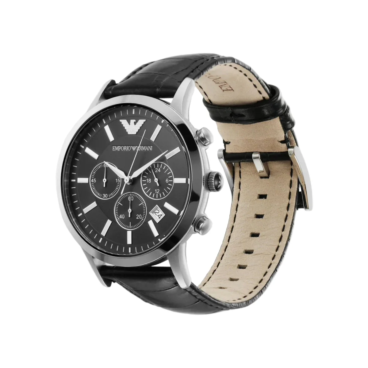Emporio Armani Renato Black Round Dial Chronograph Watch for Men AR2447 - Image 4