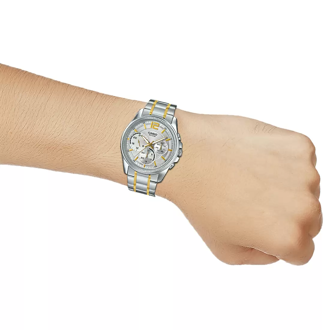 Casio ENTICER MEN MTP-E305HSG-9AVIF Two-Tone Multi-Dial - A1664 - Image 4