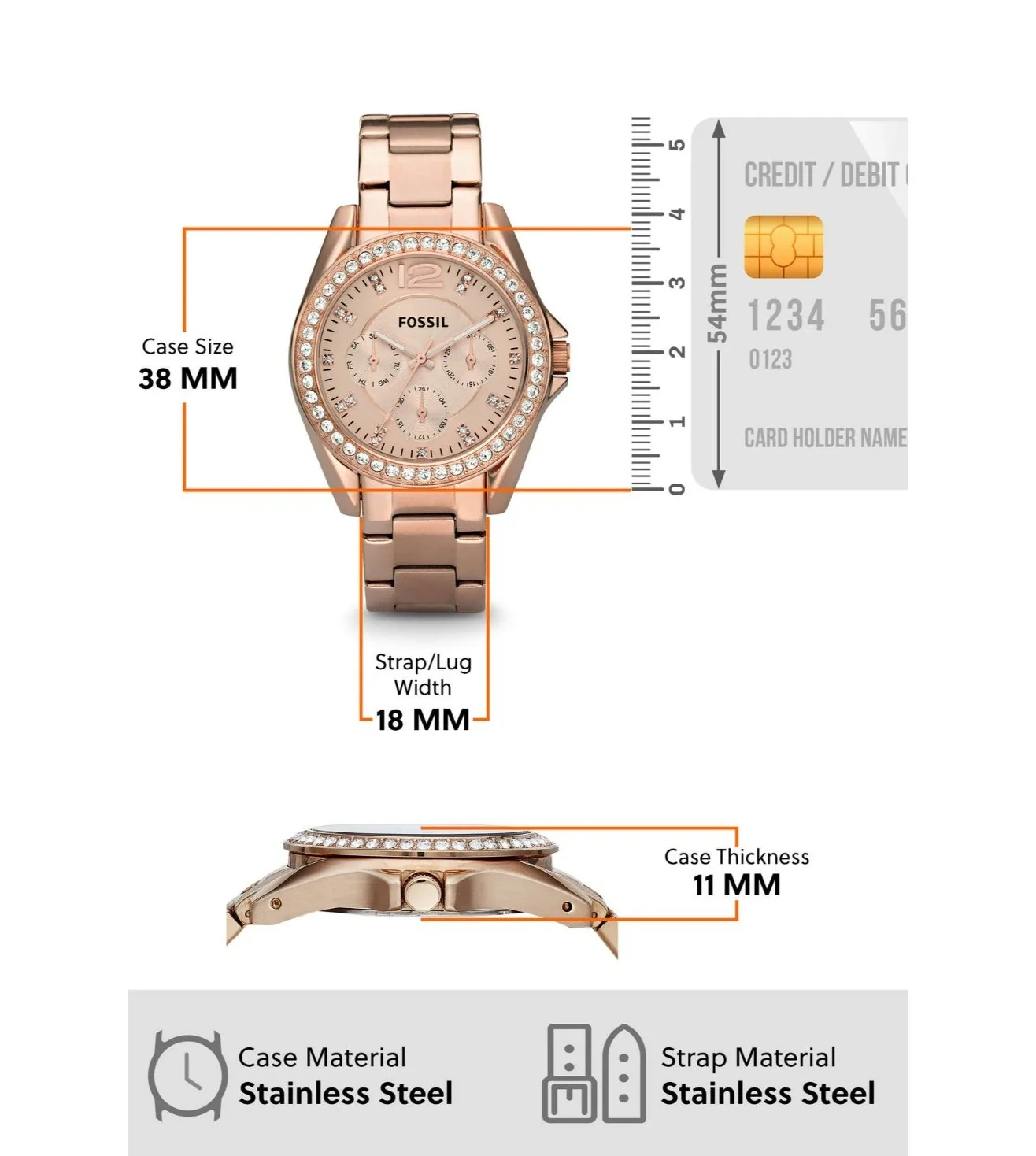 ES2811 | FOSSIL Riley Multifunction Analog Watch for Women - Image 7