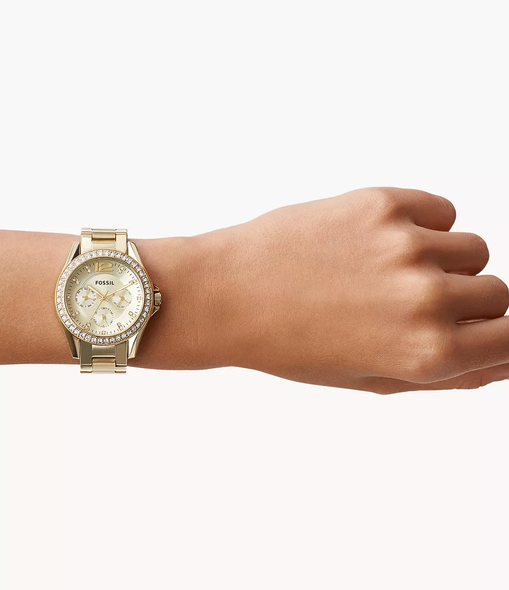 ES3203 | FOSSIL Women Riley Round Yellow Watches - Image 4