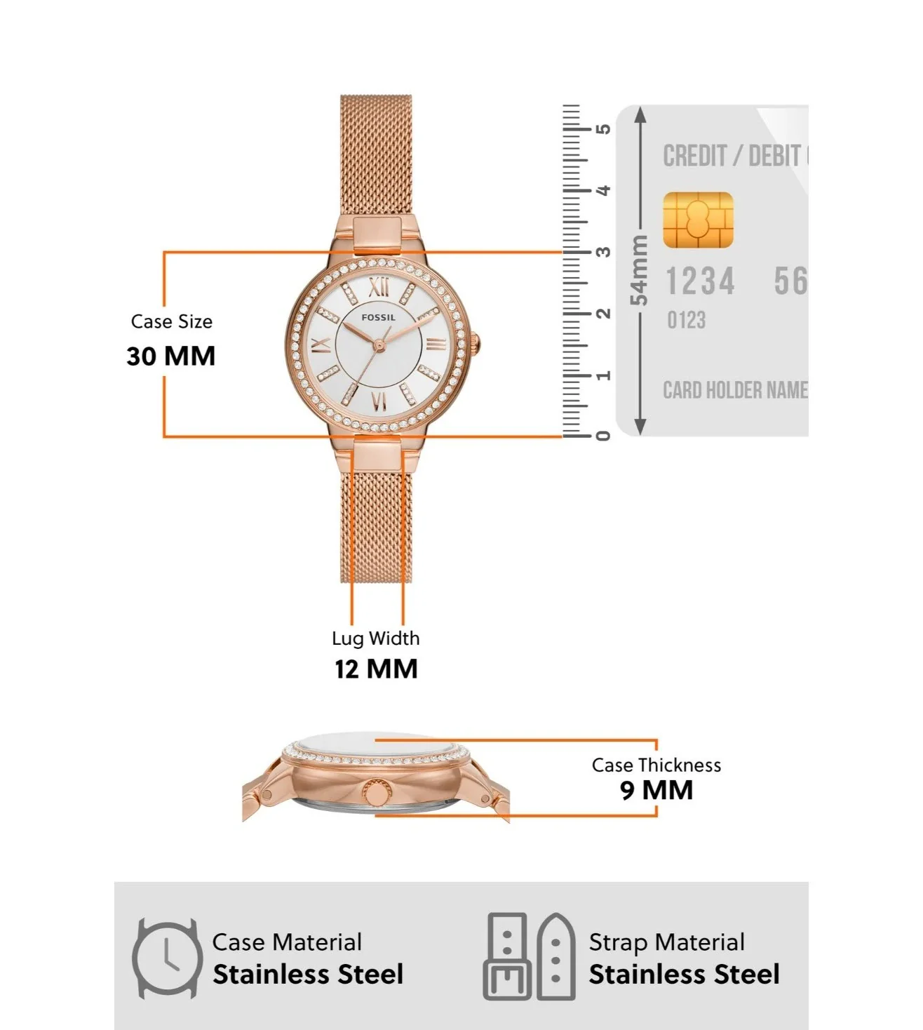 ES5111 | FOSSIL Virginia Analog Watch for Women - Image 7