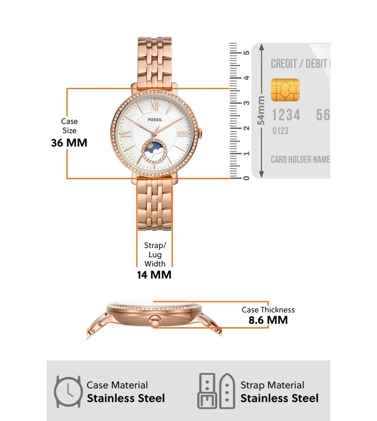 ES5165 | FOSSIL Jacqueline Analog Watch for Women - Image 7
