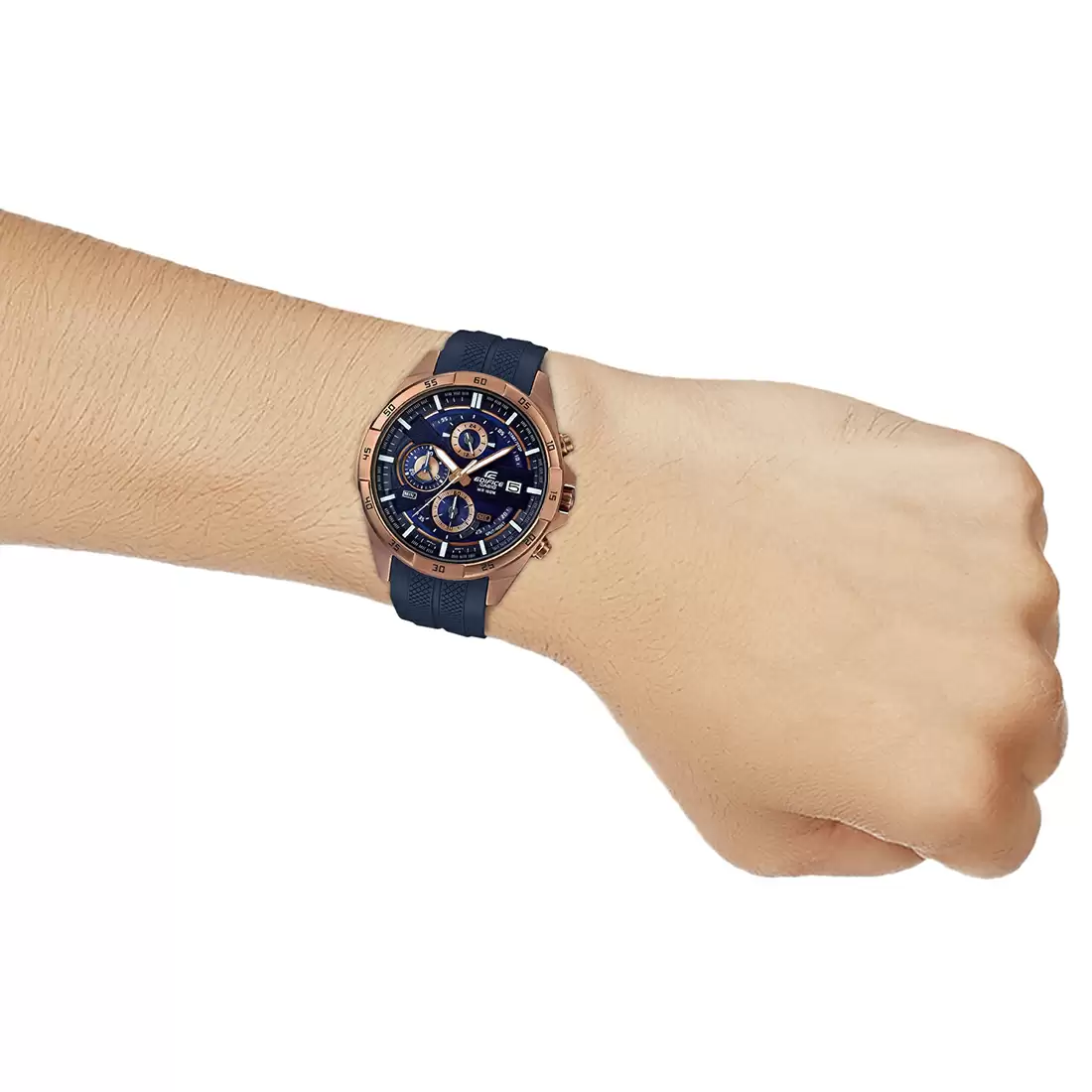 EX386 | CASIO Edifice Blue Chronograph - Men's Watch - Image 6