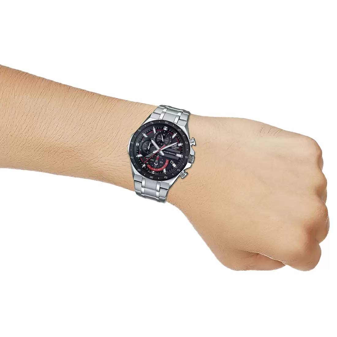 EX487 | CASIO Edifice Silver Chronograph - Men's Watch - Image 5
