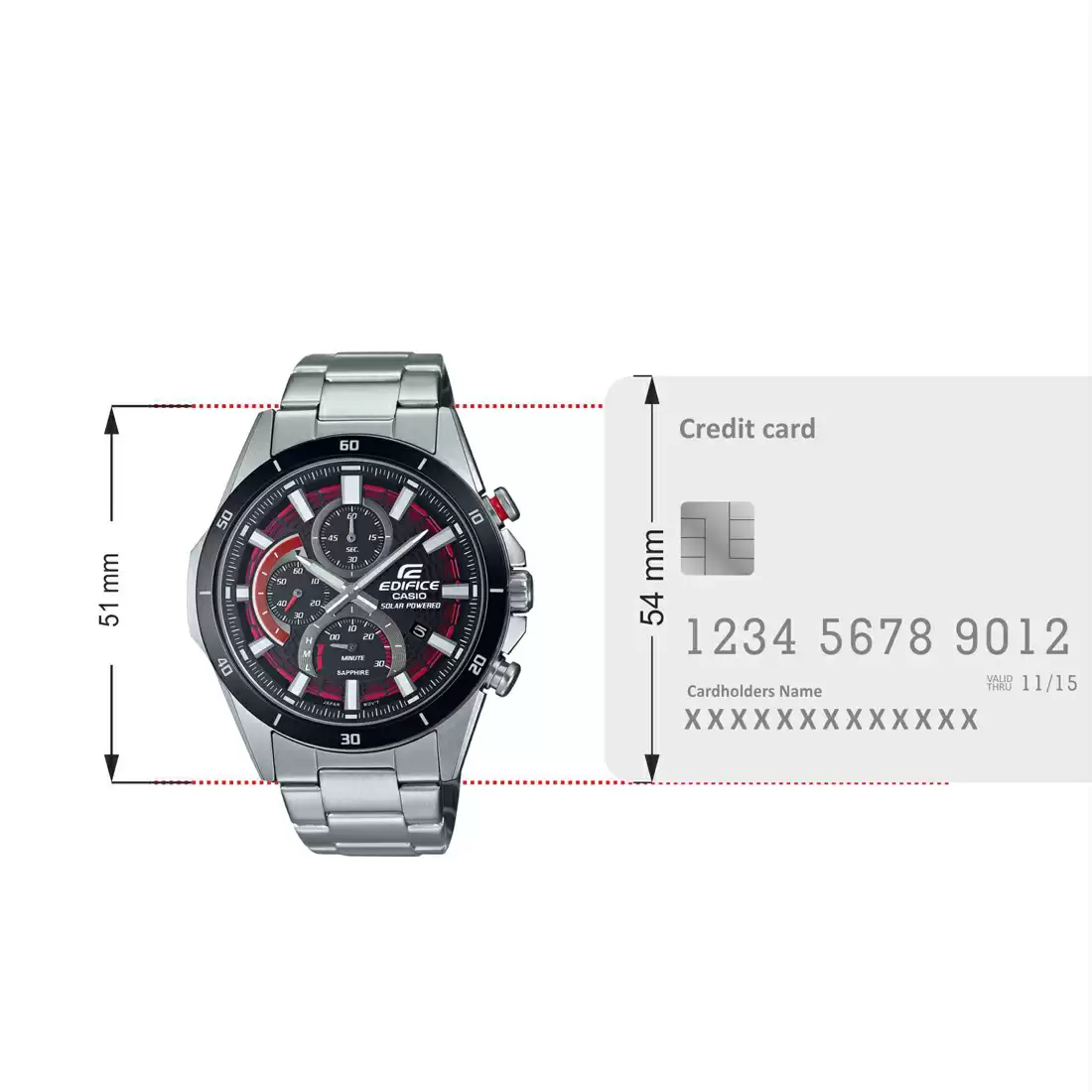 EX539 CASIO | Edifice EFS-S610DB-1AVUDF Black Chrono Watch (Men) - Image 4