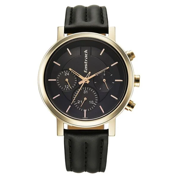 Fastrack Chrome K Quartz Multifunction Black Dial Men's Watch 3287QL03