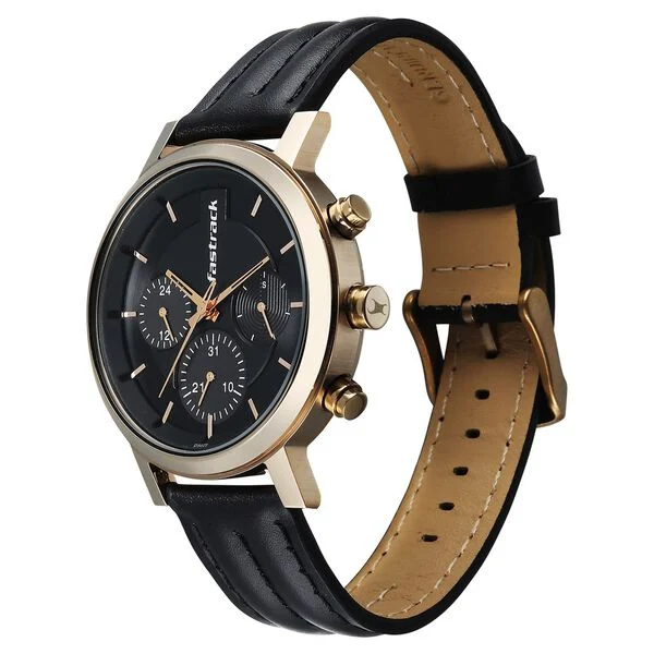 Fastrack Chrome K Quartz Multifunction Black Dial Men's Watch 3287QL03 - Image 3