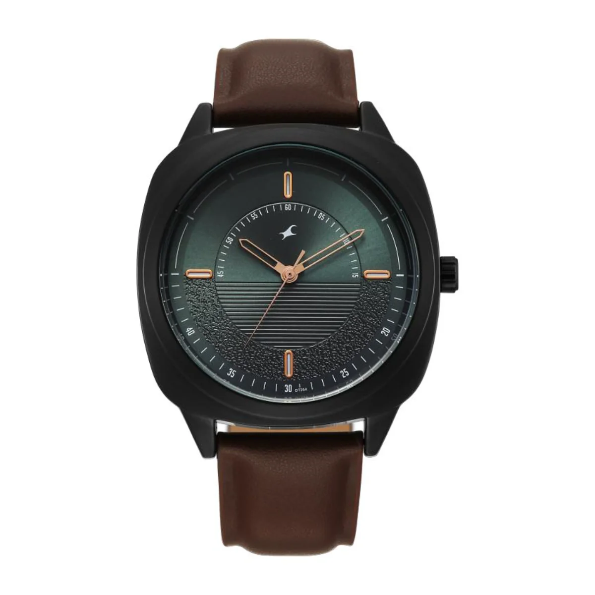 Fastrack Quartz Analog Green Dial Leather Strap Men's Watch 38161NL02
