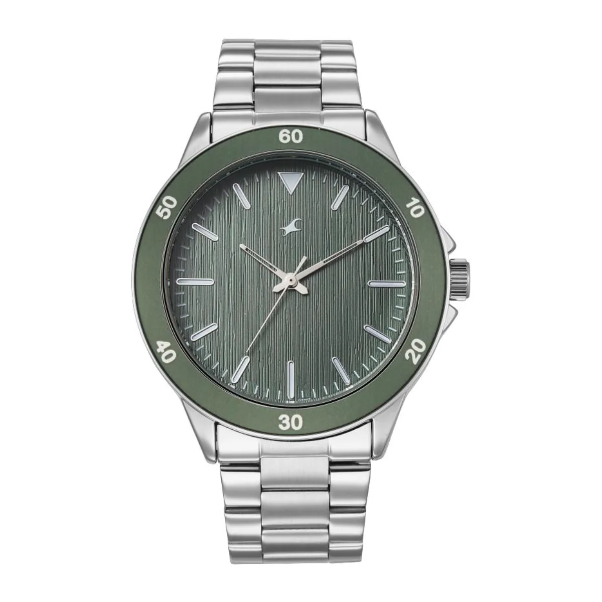 Fastrack Quartz Green Dial Analog Stainless Steel Men's Watch 38160KM02