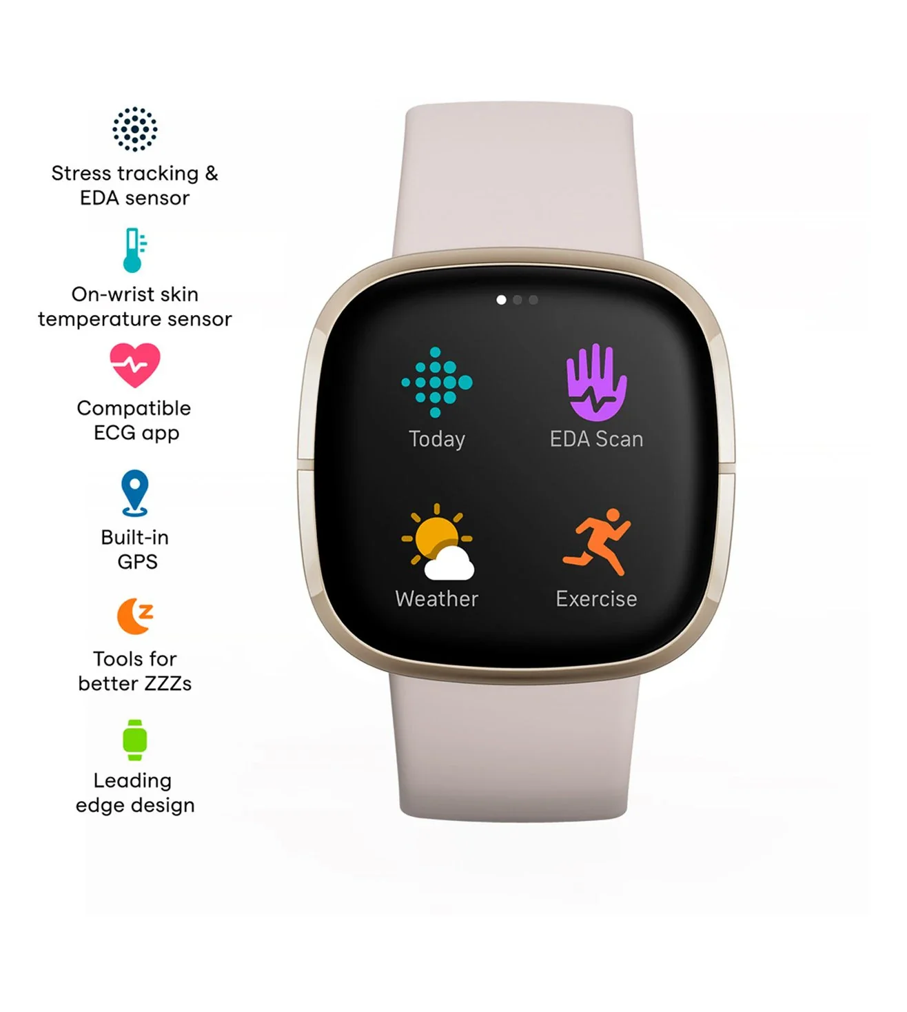 FB512GLWT | FITBIT Sense Smart Watch for Unisex - Image 3