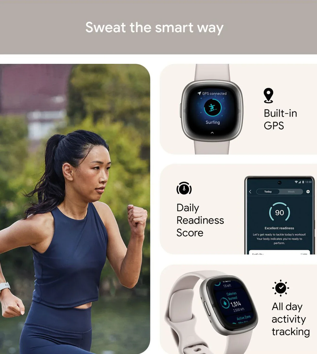 FB521SRWT | FITBIT FRCJK Sense 2 Unisex Smart watch - Image 8