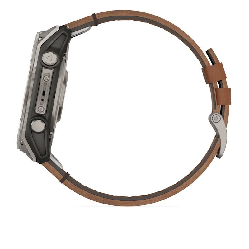 Fenix 8 51mm, AMOLED Sapphire, Titanium with Chestnut Leather Band - Image 12