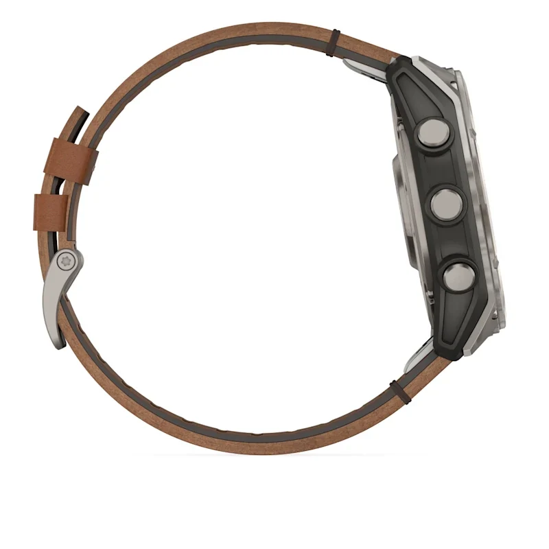 Fenix 8 51mm, AMOLED Sapphire, Titanium with Chestnut Leather Band - Image 13
