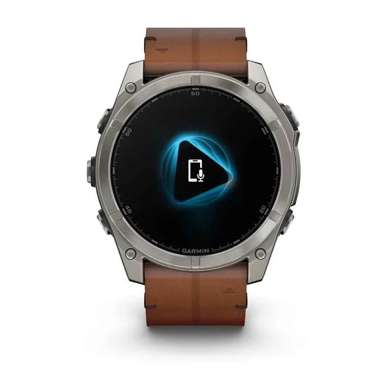 Fenix 8 51mm, AMOLED Sapphire, Titanium with Chestnut Leather Band - Image 5