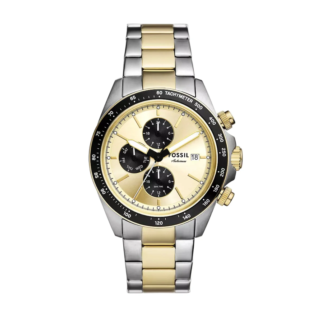 Fossil Autocross Quartz Gold Dial Chronograph Men's Watch FS6126