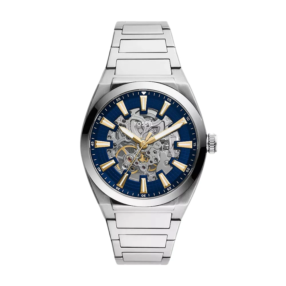Fossil Everett Automatic Blue Dial Analog Watch For Men ME3220