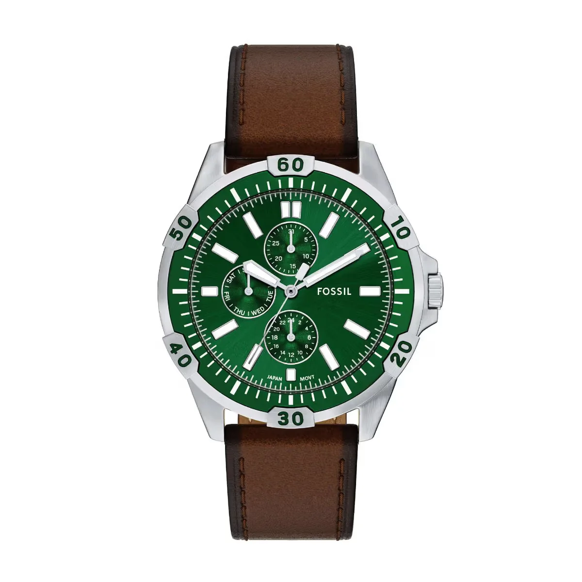 Fossil Garrett Quartz Green Dial Multi-Function Watch For Men FS6147