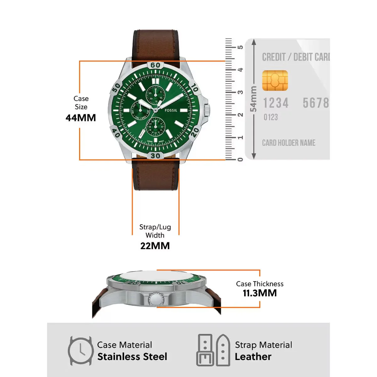 Fossil Garrett Quartz Green Dial Multi-Function Watch For Men FS6147 - Image 5