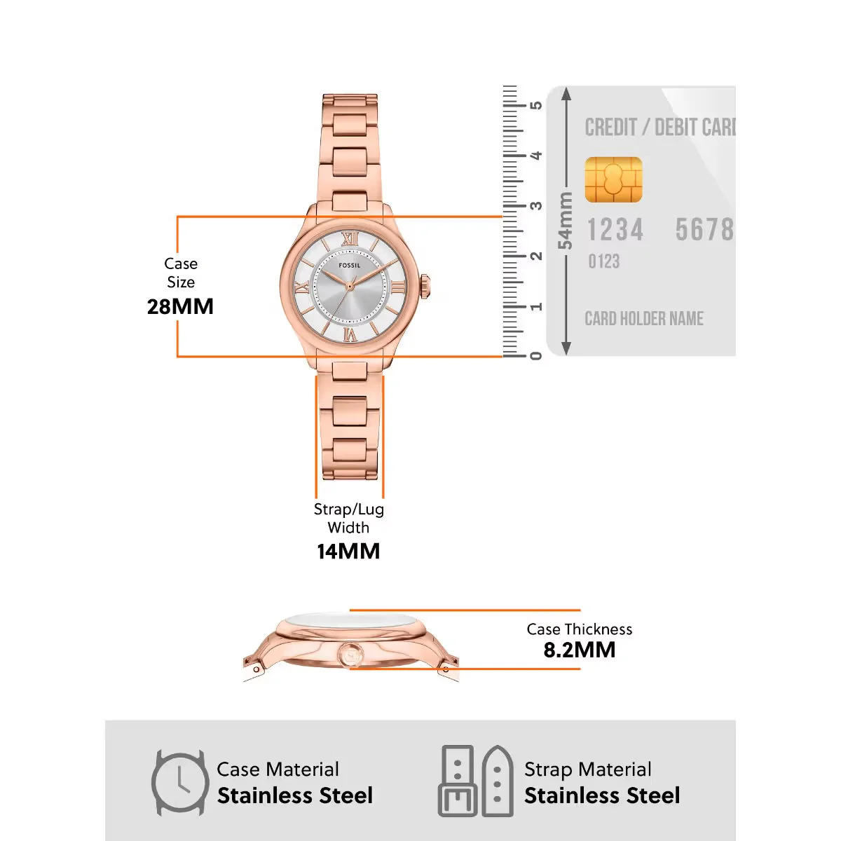 Fossil Gilmore Quartz Silver Dial Analog Stainless Steel Women Watch ES5420 - Image 5