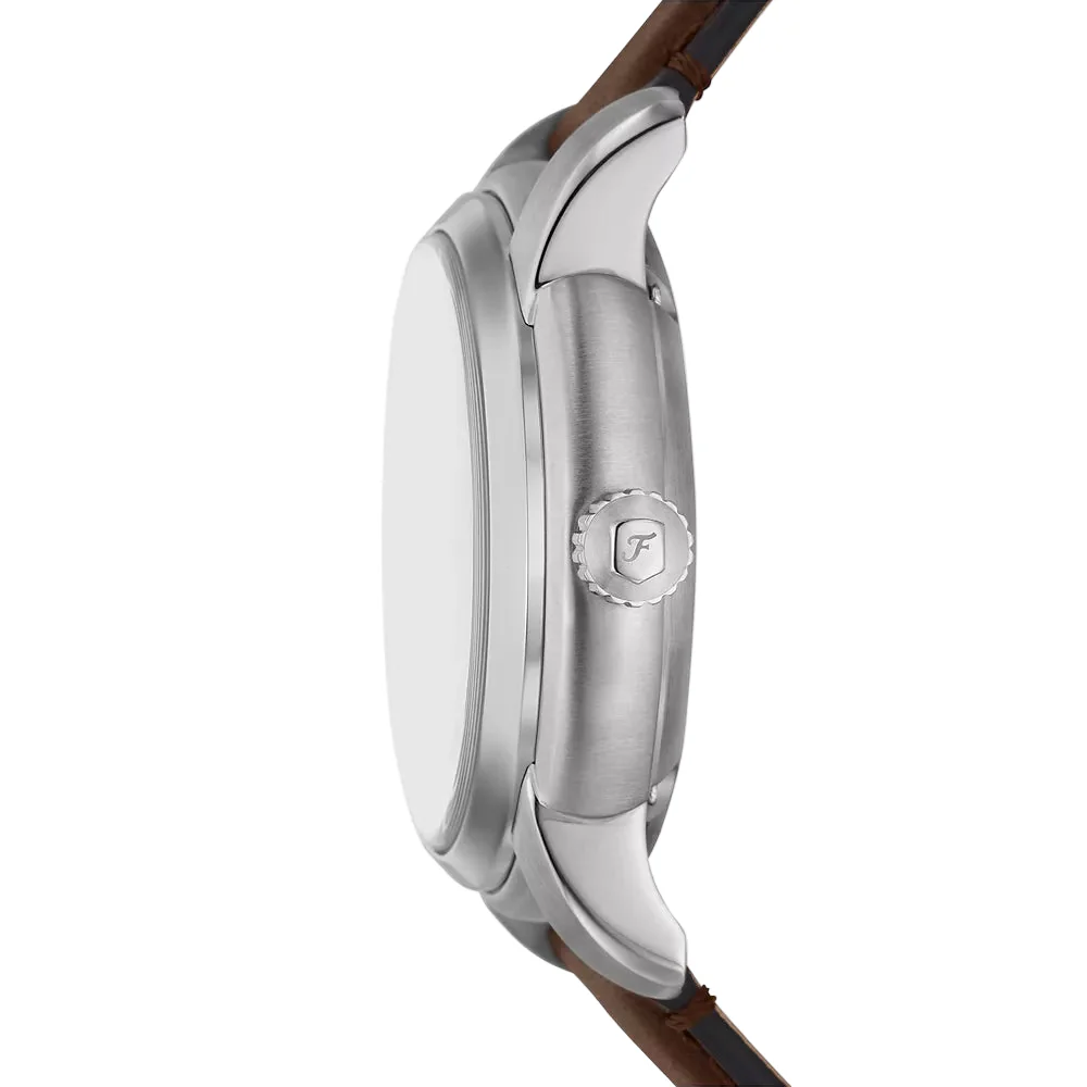 Fossil Heritage Automatic Cream Dial Analog Leather Strap Men Watch ME3264 - Image 4