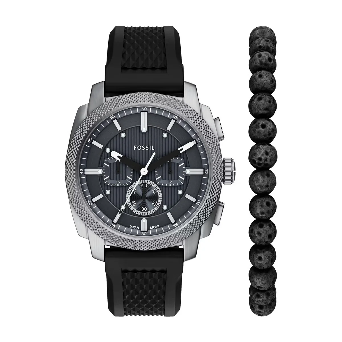 Fossil Machine Chronograph Grey Dial Analog Men's Watch With Bracelet FS6145SET