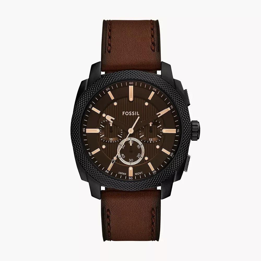 Fossil Machine Quartz Black Dial Analog Chronograph Men Watch FS6101