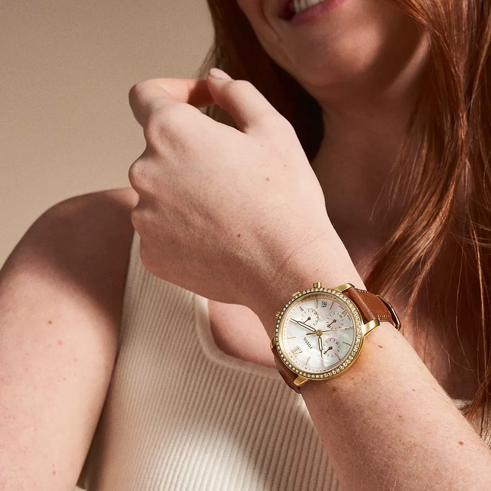 Fossil Neutra Quartz White Mother-Of-Pearl Dial Chronograph Women Watch ES5278 - Image 2