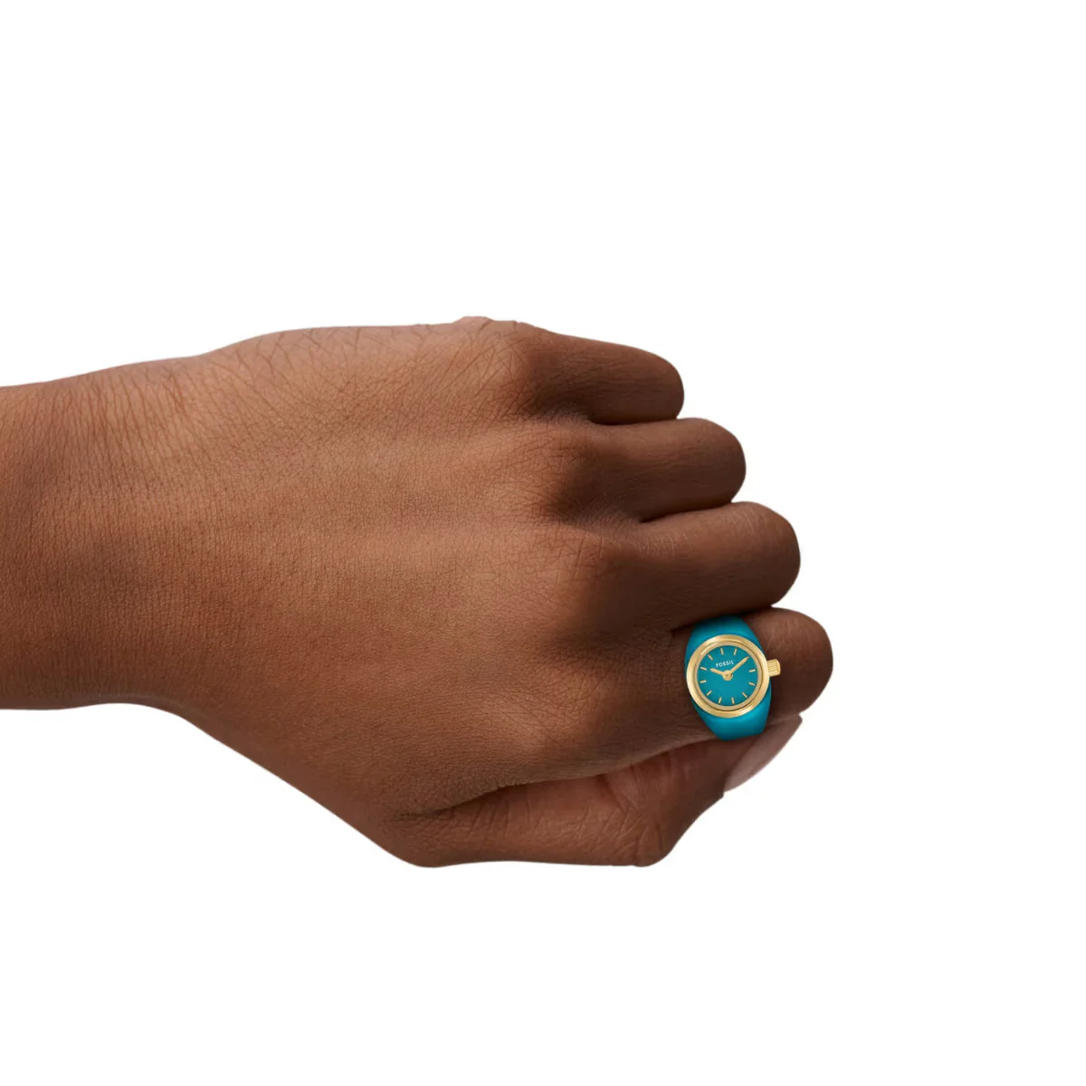 Fossil Quartz Two-Hand Blue Dial Stainless Steel Women Ring Watch ES5415 - Image 2