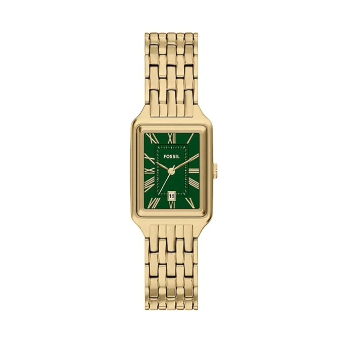 Fossil Raquel Green Dial Rectangle Analog Women's Watch ES5452