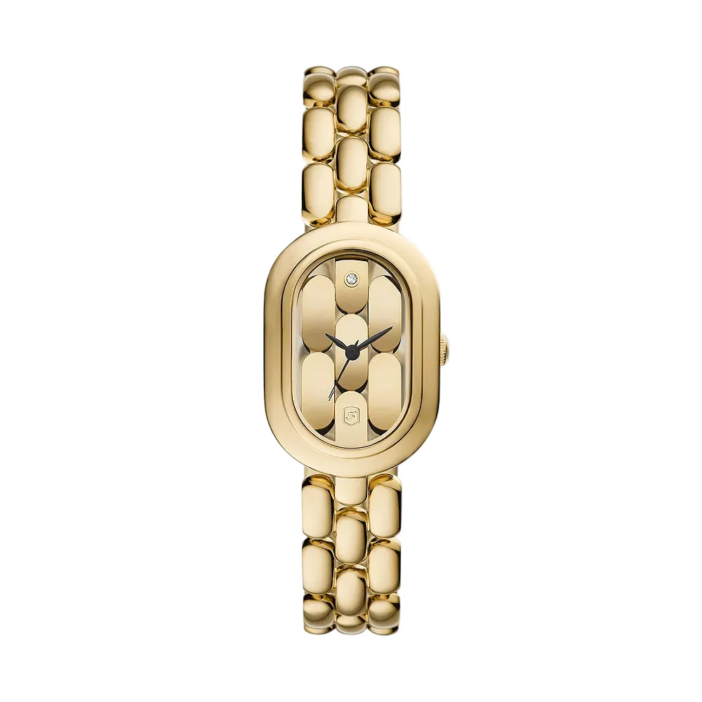 Fossil Sloan Quartz Gold Dial Analog Stainless Steel Women's Watch ES5380