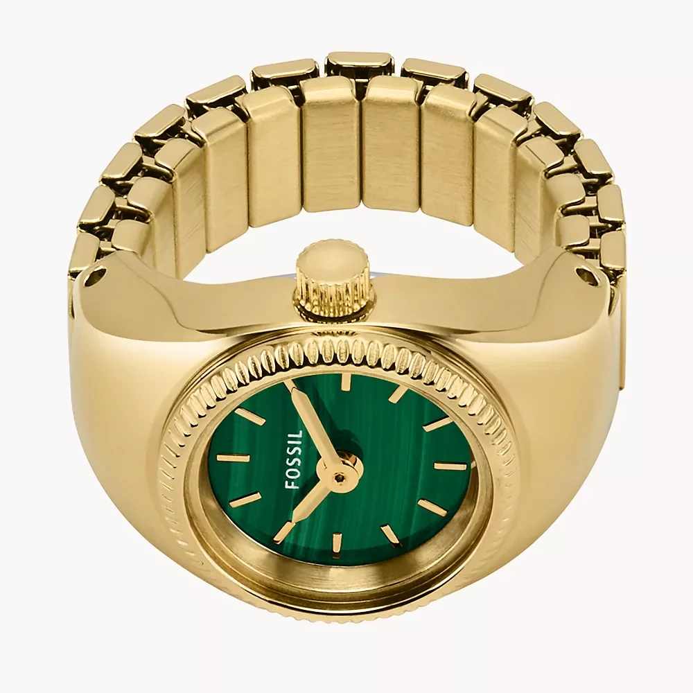 Fossil Two-Hand Gold-Tone Analog Stainless Steel Women Ring Watch ES5308 - Image 4